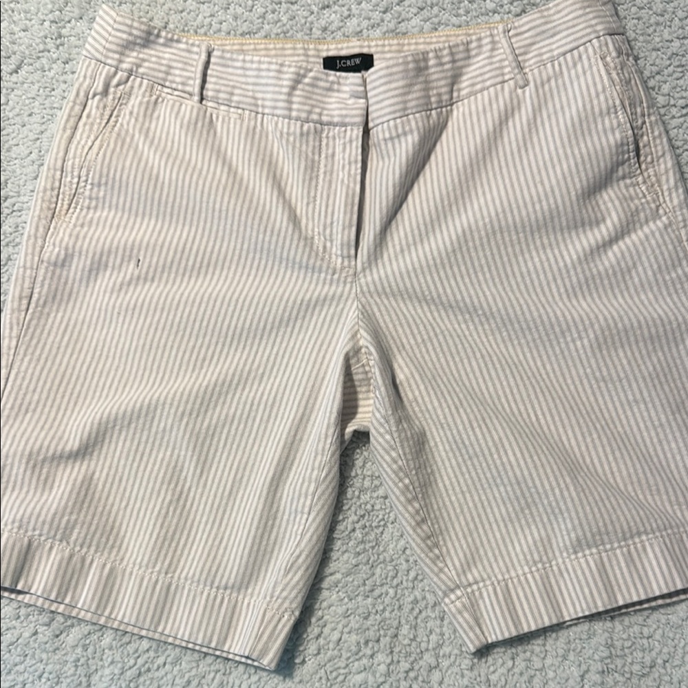 J. Crew Women's Striped White / Gray Shorts